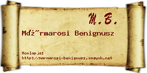 Mármarosi Benignusz névjegykártya
